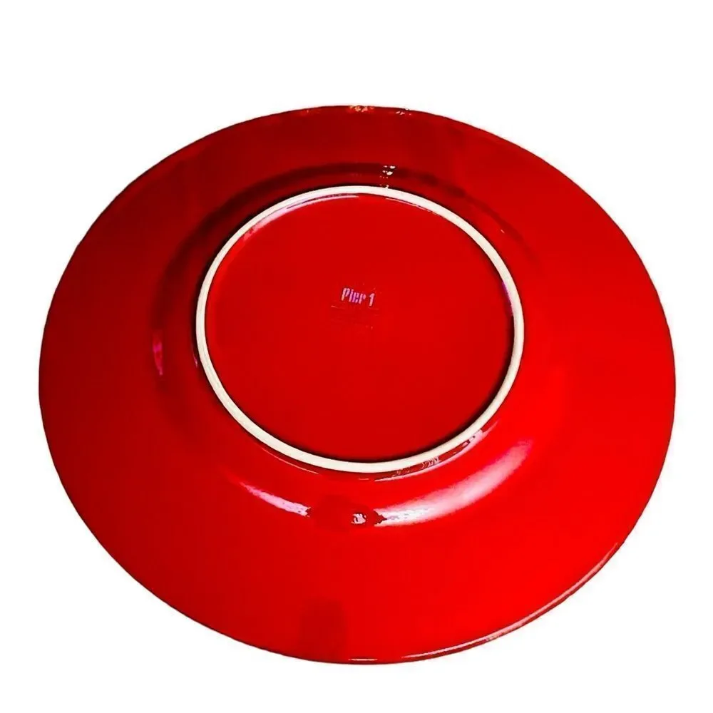Pier 1 Platter Large 13” Red Serving Made in Spain Discontinued Piece